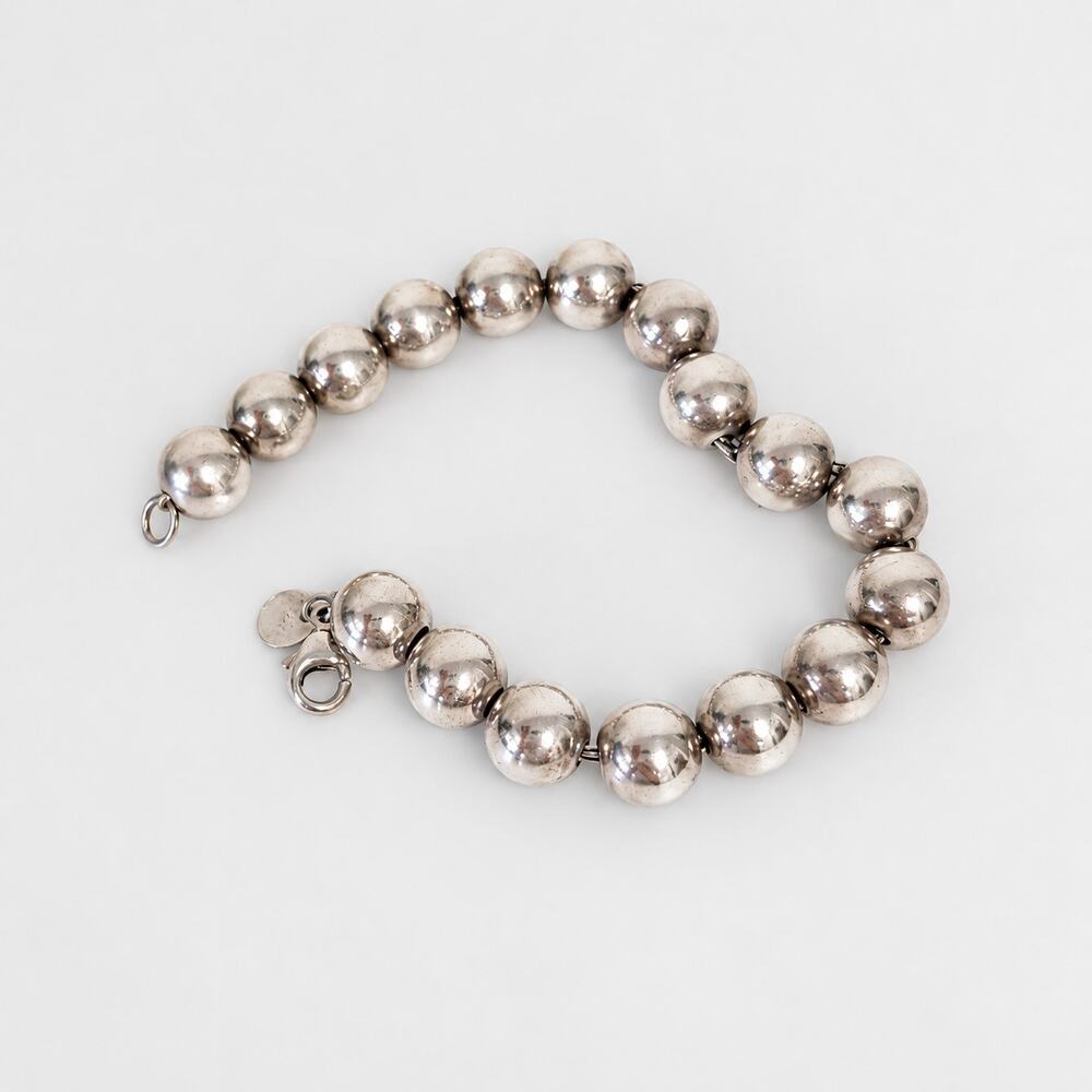 Tiffany & Co Sterling Silver Hardware Ball Bead Bracelet Lobster Clasp